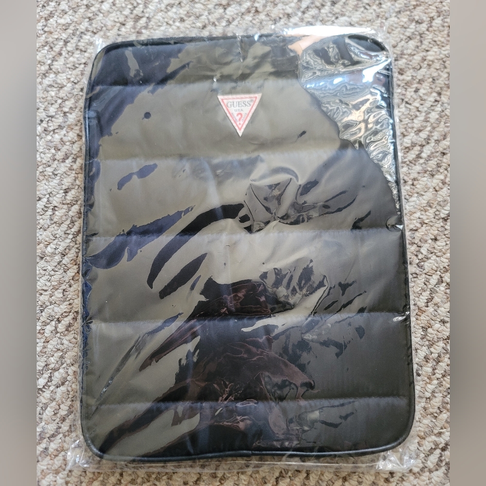 Guess Black Quilted Laptop Case